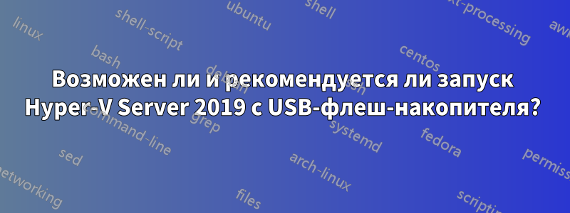 Возможен ли и рекомендуется ли запуск Hyper-V Server 2019 с USB-флеш-накопителя?