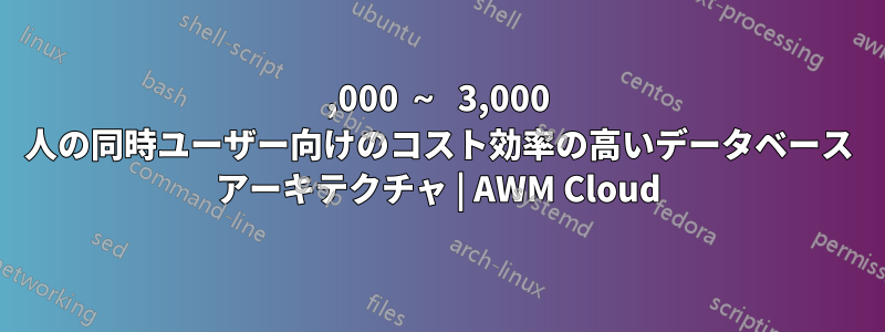 2,000 ～ 3,000 人の同時ユーザー向けのコスト効率の高いデータベース アーキテクチャ | AWM Cloud