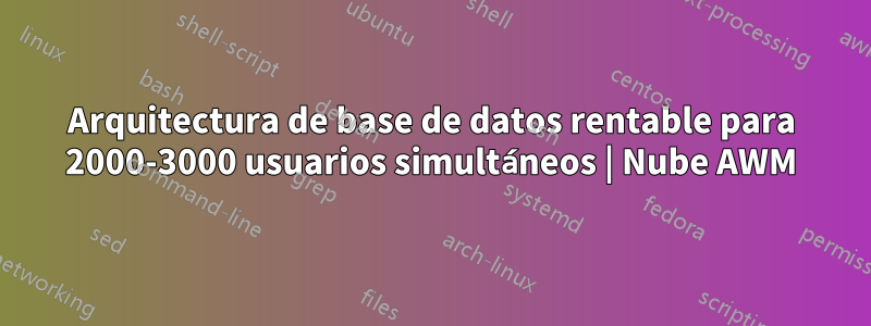 Arquitectura de base de datos rentable para 2000-3000 usuarios simultáneos | Nube AWM