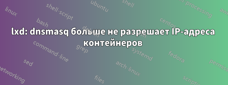 lxd: dnsmasq больше не разрешает IP-адреса контейнеров