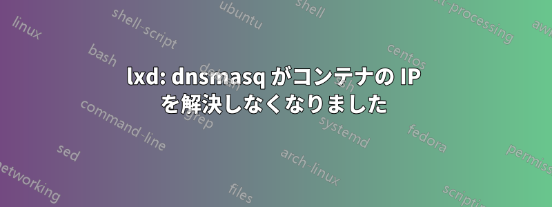 lxd: dnsmasq がコンテナの IP を解決しなくなりました