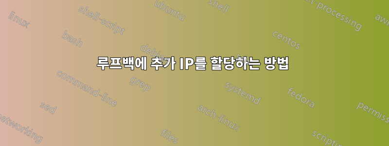 루프백에 추가 IP를 할당하는 방법