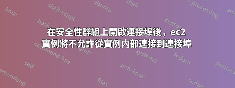 在安全性群組上開啟連接埠後，ec2 實例將不允許從實例內部連接到連接埠