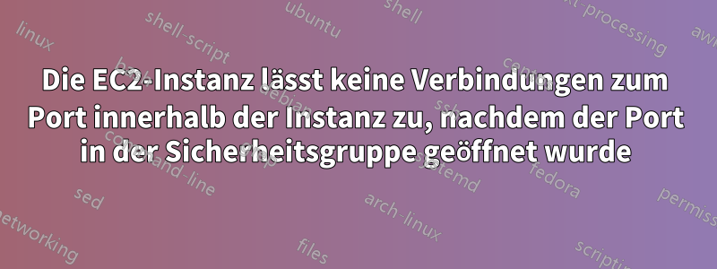 Die EC2-Instanz lässt keine Verbindungen zum Port innerhalb der Instanz zu, nachdem der Port in der Sicherheitsgruppe geöffnet wurde