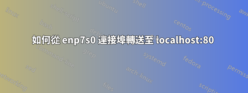 如何從 enp7s0 連接埠轉送至 localhost:80