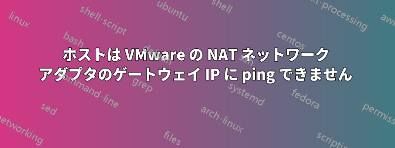 ホストは VMware の NAT ネットワーク アダプタのゲートウェイ IP に ping できません