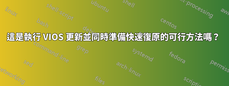 這是執行 VIOS 更新並同時準備快速復原的可行方法嗎？