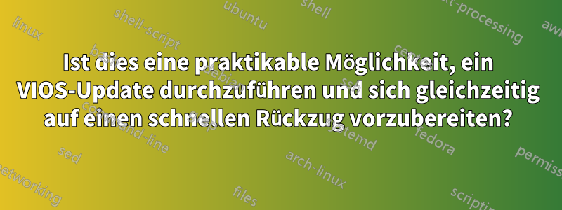 Ist dies eine praktikable Möglichkeit, ein VIOS-Update durchzuführen und sich gleichzeitig auf einen schnellen Rückzug vorzubereiten?