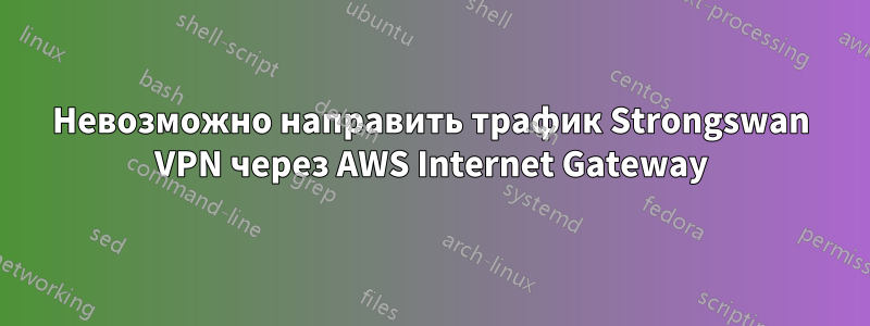 Невозможно направить трафик Strongswan VPN через AWS Internet Gateway