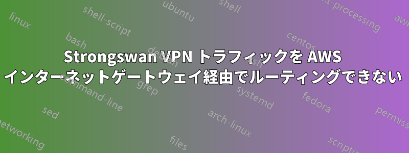 Strongswan VPN トラフィックを AWS インターネットゲートウェイ経由でルーティングできない