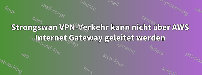 Strongswan VPN-Verkehr kann nicht über AWS Internet Gateway geleitet werden