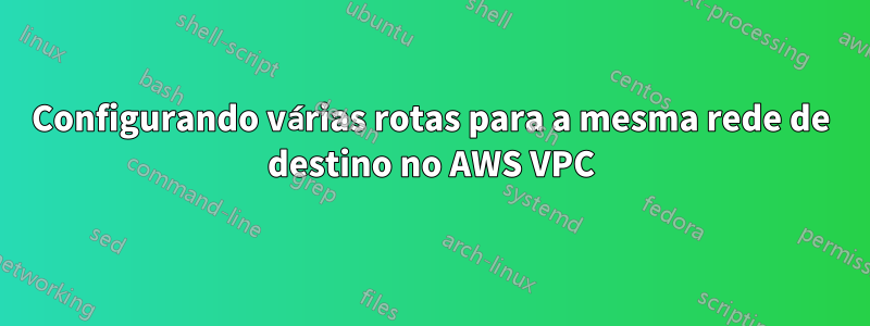 Configurando várias rotas para a mesma rede de destino no AWS VPC
