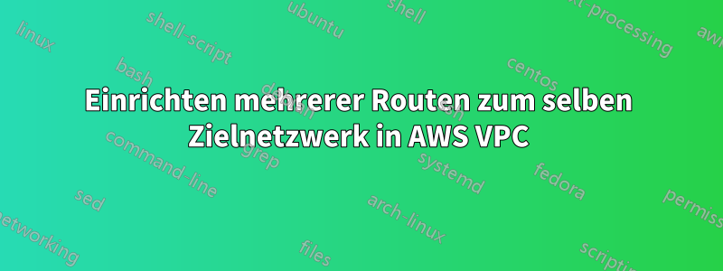 Einrichten mehrerer Routen zum selben Zielnetzwerk in AWS VPC
