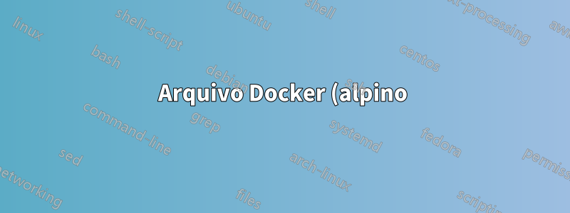 Arquivo Docker (alpino) não encontrado quando CMD