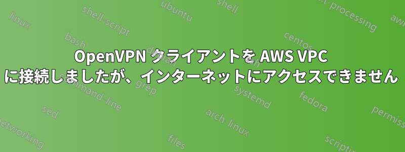 OpenVPN クライアントを AWS VPC に接続しましたが、インターネットにアクセスできません