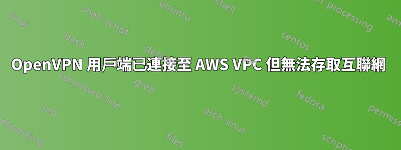OpenVPN 用戶端已連接至 AWS VPC 但無法存取互聯網