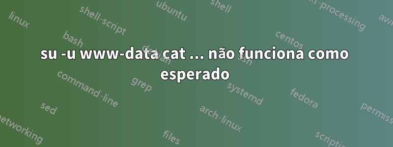 su -u www-data cat ... não funciona como esperado