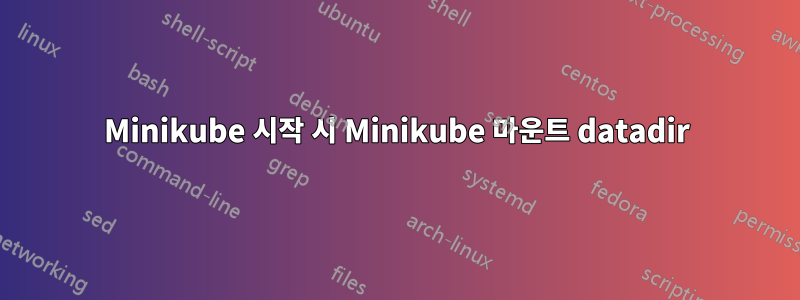 Minikube 시작 시 Minikube 마운트 datadir