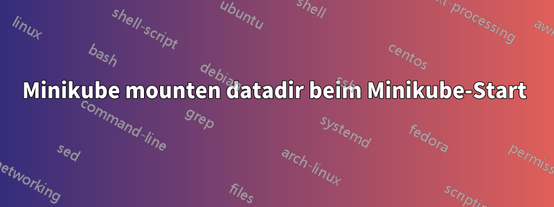 Minikube mounten datadir beim Minikube-Start