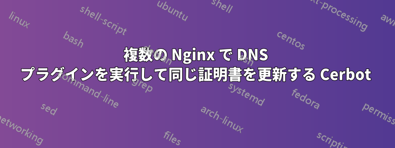 複数の Nginx で DNS プラグインを実行して同じ証明書を更新する Cerbot