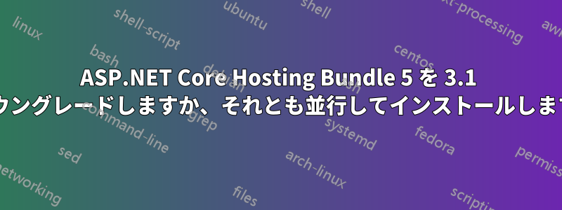 ASP.NET Core Hosting Bundle 5 を 3.1 にダウングレードしますか、それとも並行してインストールしますか?