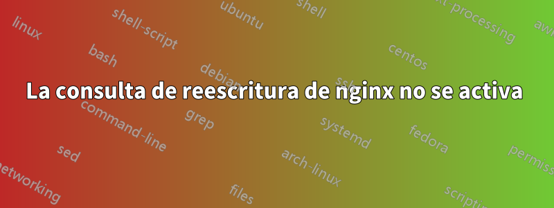 La consulta de reescritura de nginx no se activa