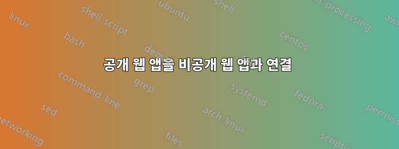 공개 웹 앱을 비공개 웹 앱과 연결