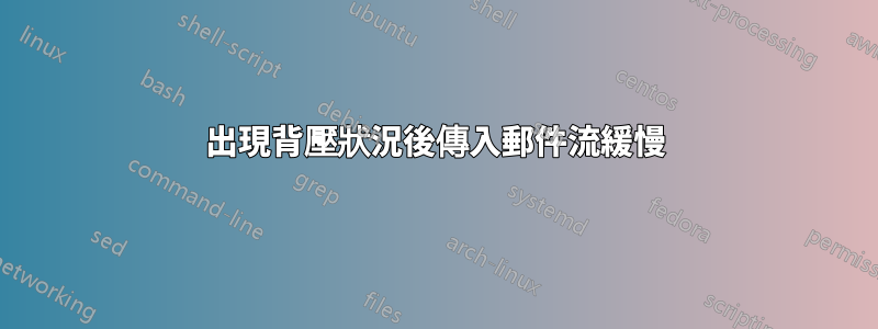 出現背壓狀況後傳入郵件流緩慢