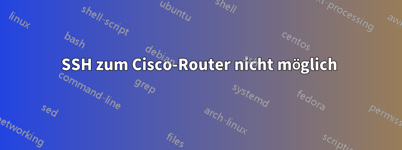 SSH zum Cisco-Router nicht möglich