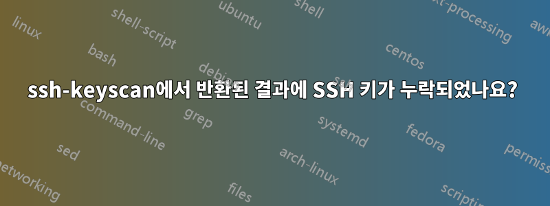 ssh-keyscan에서 반환된 결과에 SSH 키가 누락되었나요?