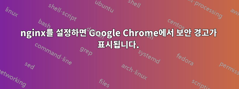 nginx를 설정하면 Google Chrome에서 보안 경고가 표시됩니다.