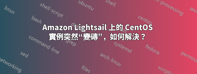 Amazon Lightsail 上的 CentOS 實例突然“變磚”，如何解決？