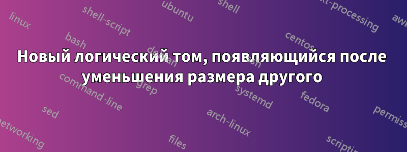 Новый логический том, появляющийся после уменьшения размера другого