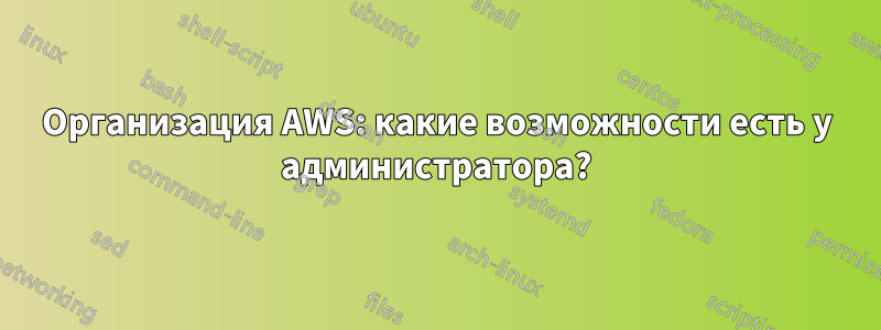 Организация AWS: какие возможности есть у администратора?