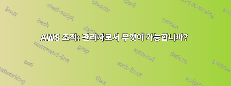 AWS 조직: 관리자로서 무엇이 가능합니까?