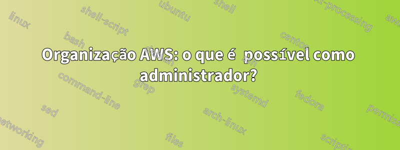 Organização AWS: o que é possível como administrador?