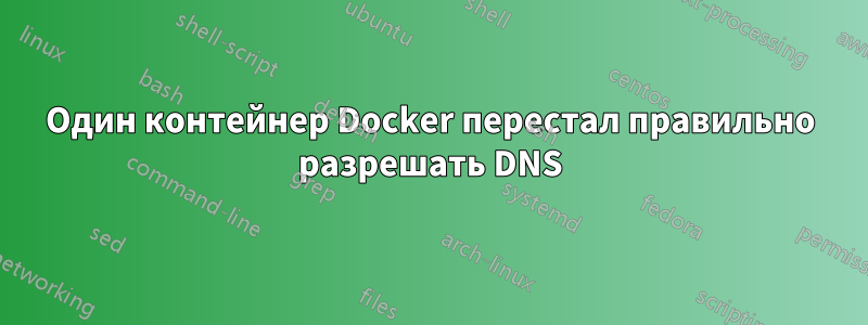 Один контейнер Docker перестал правильно разрешать DNS