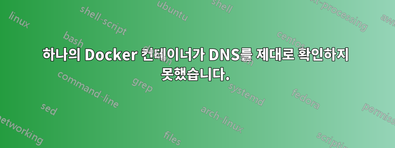 하나의 Docker 컨테이너가 DNS를 제대로 확인하지 못했습니다.