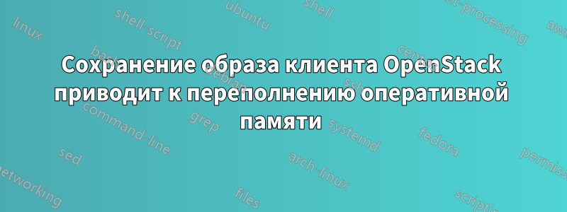 Сохранение образа клиента OpenStack приводит к переполнению оперативной памяти