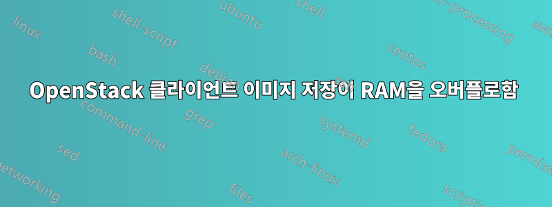 OpenStack 클라이언트 이미지 저장이 RAM을 오버플로함
