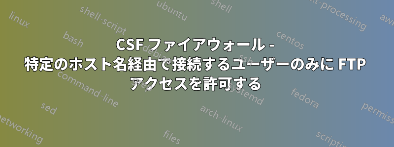 CSF ファイアウォール - 特定のホスト名経由で接続するユーザーのみに FTP アクセスを許可する