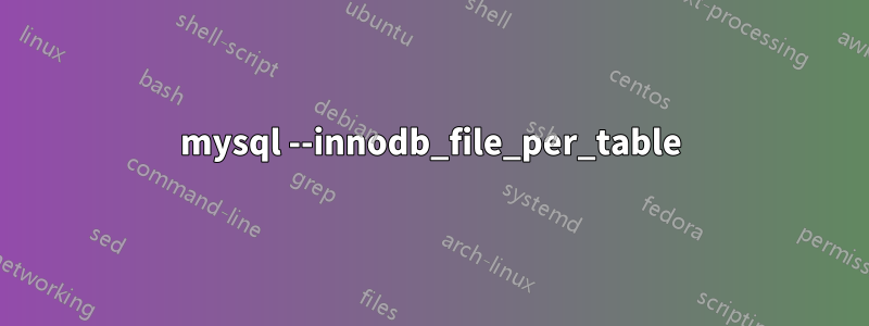 mysql --innodb_file_per_table