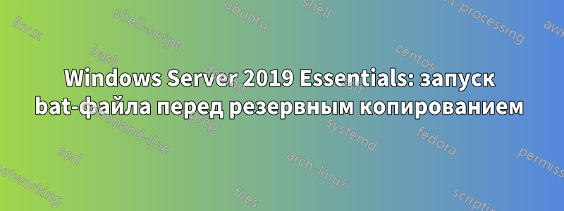 Windows Server 2019 Essentials: запуск bat-файла перед резервным копированием
