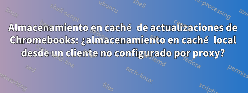 Almacenamiento en caché de actualizaciones de Chromebooks: ¿almacenamiento en caché local desde un cliente no configurado por proxy?