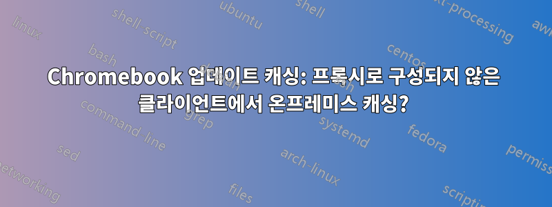 Chromebook 업데이트 캐싱: 프록시로 구성되지 않은 클라이언트에서 온프레미스 캐싱?