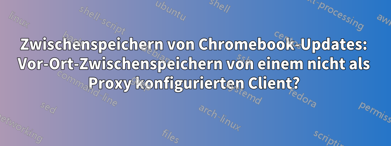 Zwischenspeichern von Chromebook-Updates: Vor-Ort-Zwischenspeichern von einem nicht als Proxy konfigurierten Client?