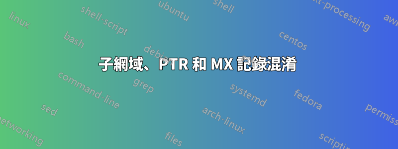 子網域、PTR 和 MX 記錄混淆