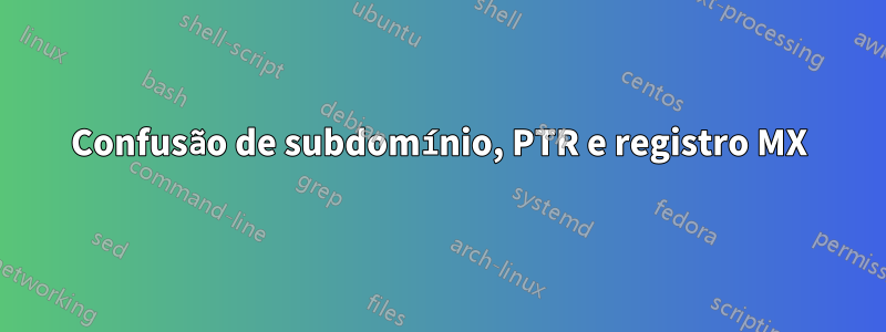 Confusão de subdomínio, PTR e registro MX