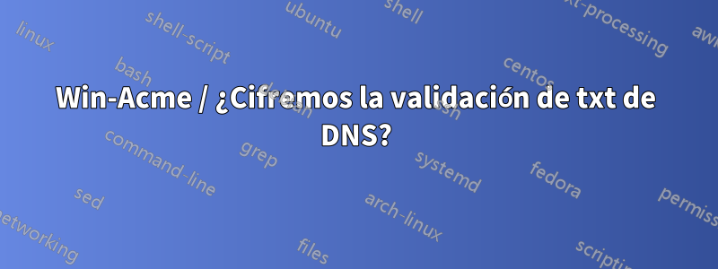 Win-Acme / ¿Cifremos la validación de txt de DNS?