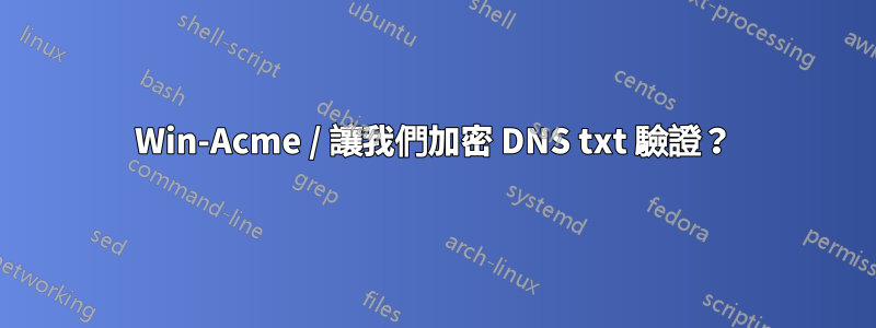 Win-Acme / 讓我們加密 DNS txt 驗證？